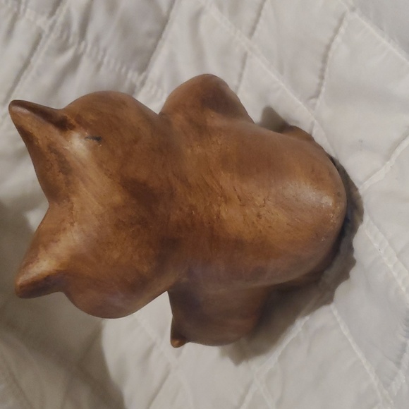 Owl Ceramic Figurine Brown and Yellow Cute with Two Babies - Picture 2 of 4